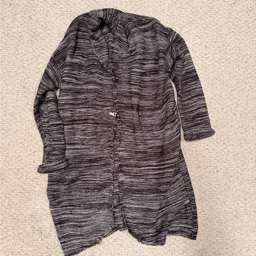 One A maroon/brown &cream Striped Cardigan